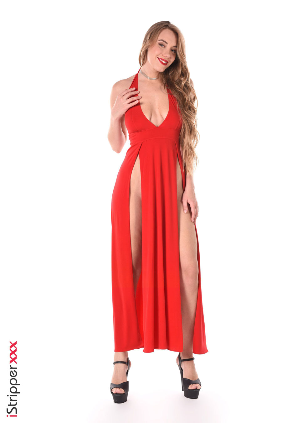 Ryana in a Sexy Red Dress