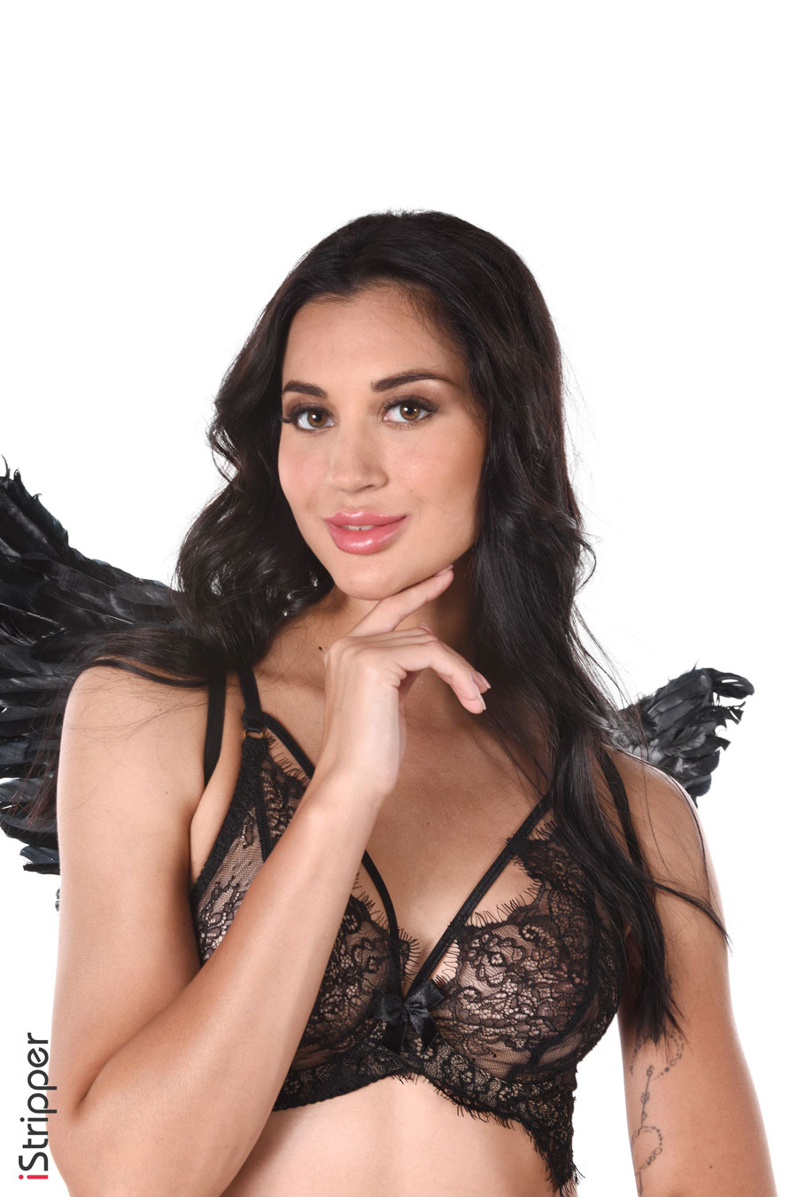 Aria Star Leggy Brunette with Angel Wings