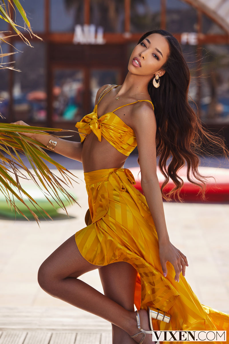 Lia Lin in a Summer Dress