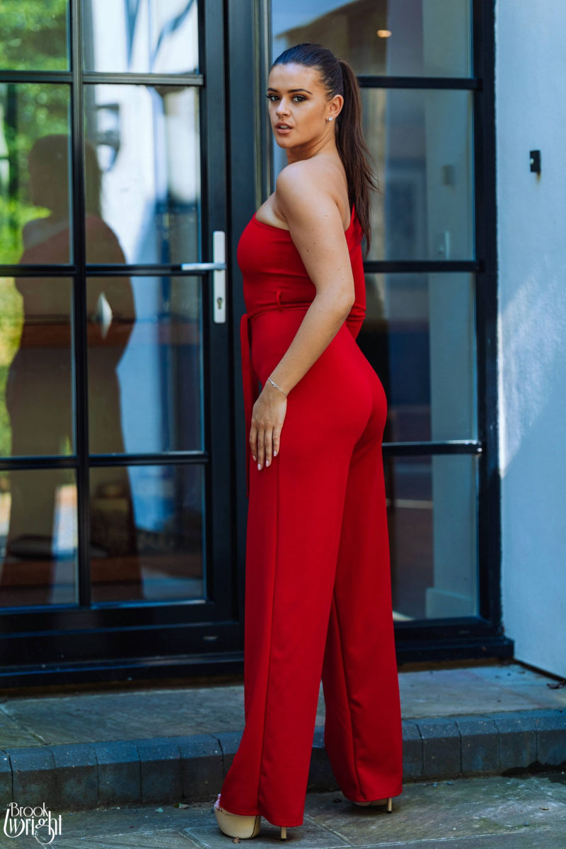 Brook Wright in her Red Outfit