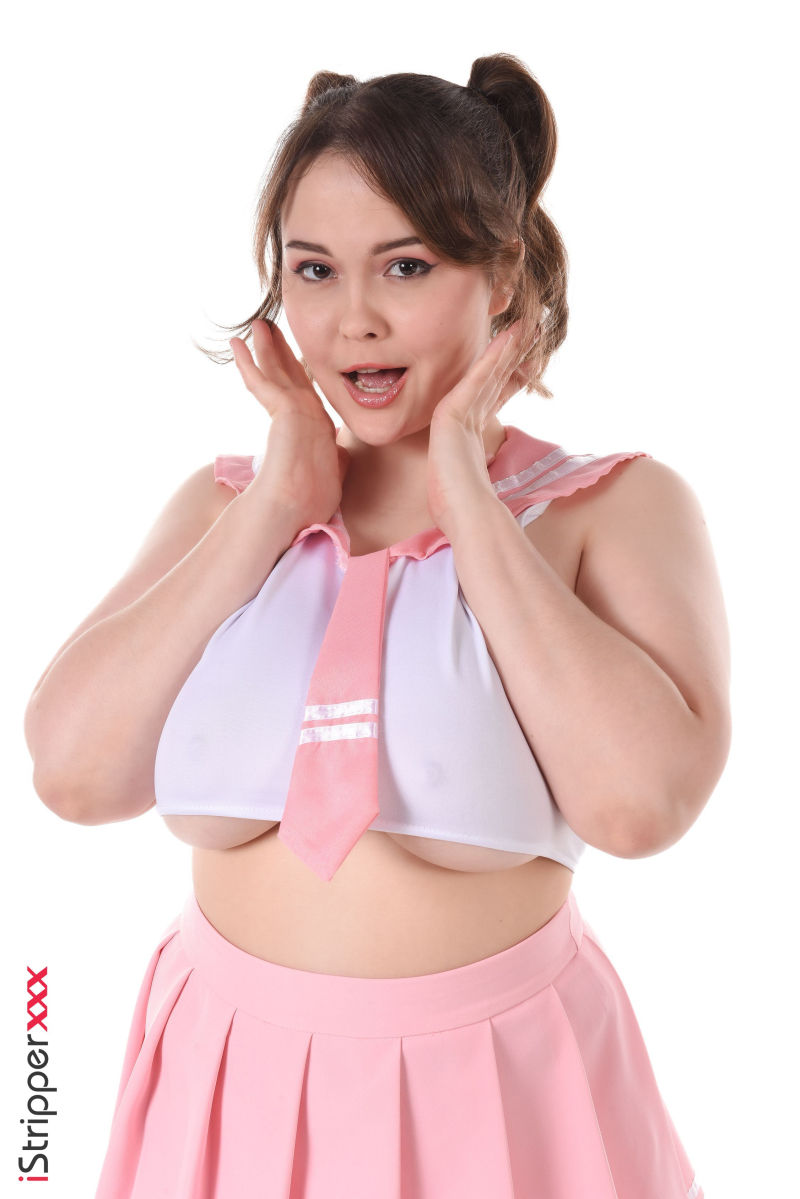 Peachy Alice in a Pink Skirt