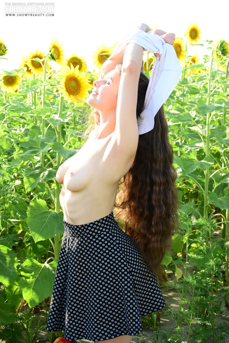 Busty Sofa in a Sunflower Field